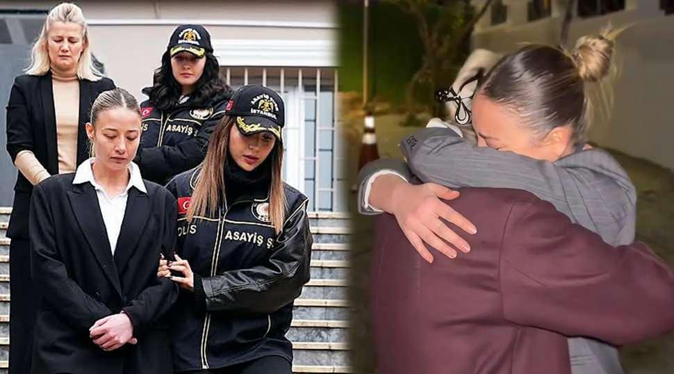 Cezaevinden tahliye edilen Aleyna Kalaycıoğlu'ndan ilk g&ouml;r&uuml;nt&uuml;