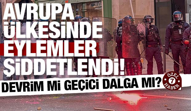 Fransa'da eylemler şiddetleniyor! Devrim mi ge&ccedil;ici dalga mı?