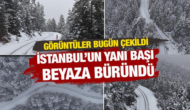 G&ouml;r&uuml;nt&uuml;ler bug&uuml;n &ccedil;ekildi: İstanbul'un yanı başı beyaza b&uuml;r&uuml;nd&uuml;