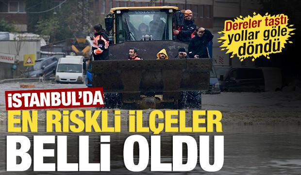 İstanbul'da sel, fırtına, felaket... En riskli il&ccedil;eler a&ccedil;ıklandı...