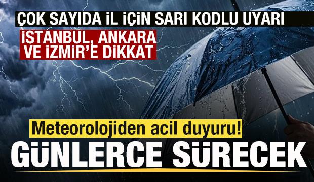 Meteorolojiden acil duyuru! T&uuml;rkiye'yi esir alacak! İstanbul, İzmir ve Ankara dikkat!