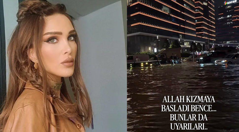 İstanbul&rsquo;daki sel g&ouml;r&uuml;nt&uuml;lerini paylaştı! Seren Serengil&rsquo;in notu dikkat &ccedil;ekti