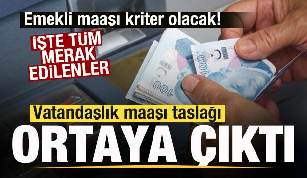 Vatandaşlık maaşı taslağı ortaya &ccedil;ıktı! Emekli maaşı kriter olacak!