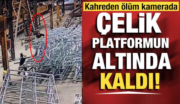 Ankara'da kahreden &ouml;l&uuml;m kamerada: &Ccedil;elik platformun altında kaldı