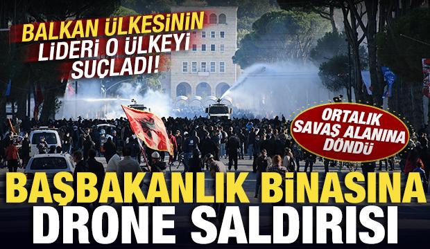 Başbakanlık binasına drone saldırısı! Rama o &uuml;lkeyi su&ccedil;ladı! Ortalık savaş alanına d&ouml;nd&uuml;