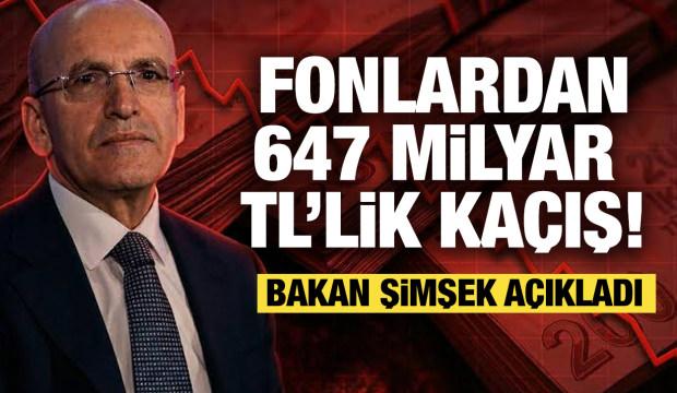 Fonlardan 647 milyar TL'lik ka&ccedil;ış! Bakan Şimşek a&ccedil;ıkladı
