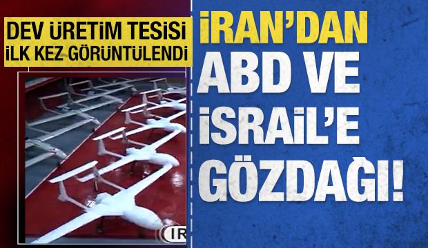 İran'dan ABD ve İsrail'e g&ouml;zdağı: Yeni dev İHA &uuml;retim hattı ilk kez g&ouml;r&uuml;nt&uuml;lendi!