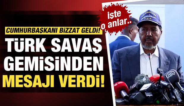 Somali Cumhurbaşkanı Mahmud, &Ccedil;ağrı Bey sondaj gemisini ziyaret etti