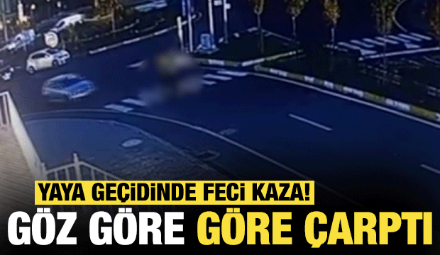 Tekirdağ'da yaya ge&ccedil;idindeki feci kaza kameraya yansıdı