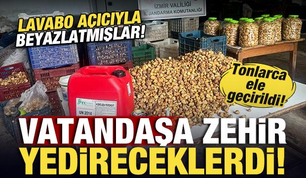Vatandaşa zehir yedireceklerdi: Lavabo a&ccedil;ıcıyla beyazlatılmış tonlarca incir ele ge&ccedil;irildi