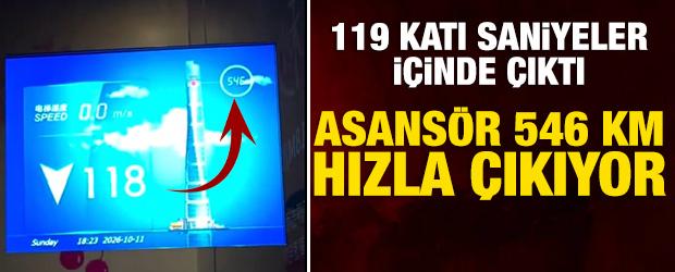 119 katı bir &ccedil;ırpıda &ccedil;ıktı : 546 km hızla &ccedil;ıkan asans&ouml;r&uuml; g&ouml;renler şaşkınlık i&ccedil;inde kaldı