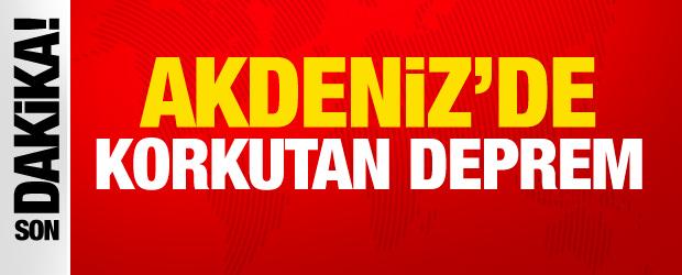 Akdeniz&rsquo;de 4,5 b&uuml;y&uuml;kl&uuml;ğ&uuml;nde deprem!