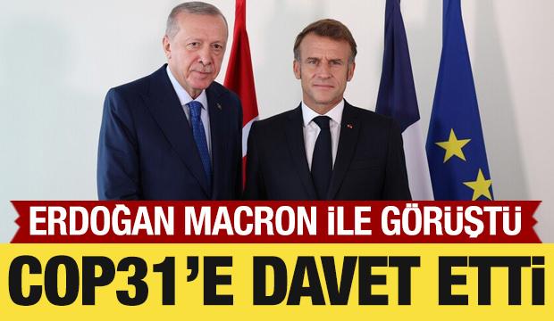 Cumhurbaşkanı Erdoğan, Macron ile g&ouml;r&uuml;şt&uuml;