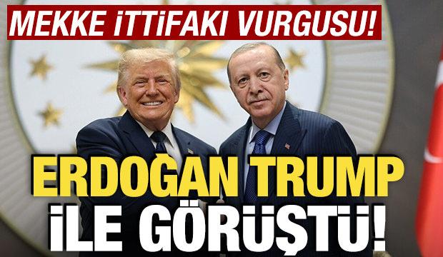 Cumhurbaşkanı Erdoğan, Trump ile g&ouml;r&uuml;şt&uuml;! 'Mekke İttifakı Vurgusu'