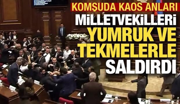 Ermenistan Meclisinde kaos: Yumruklar havada u&ccedil;tu, masalar devrildi