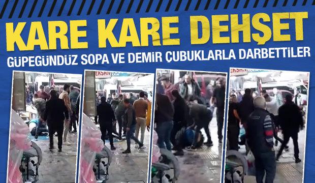 Kentin g&ouml;beğinde akıllara durgunluk veren saldırı: Sopa ve demir &ccedil;ubuklarla darbettiler