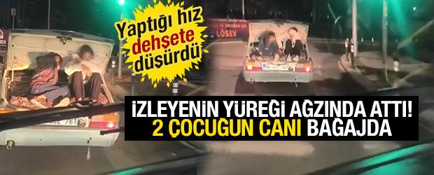 K&uuml;&ccedil;&uuml;k&ccedil;ekmece'de kaydedildi! 2 &ccedil;ocuğun canı, akan trafikte bagajda