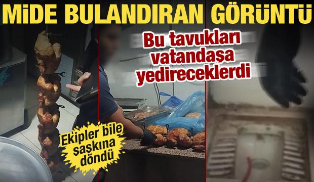 Mide bulandıran g&ouml;r&uuml;nt&uuml;! 15 kilo bozuk tavuk ele ge&ccedil;irildi! Ekipler bile şaşkına d&ouml;nd&uuml;