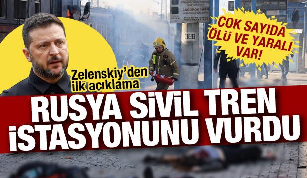 Rusya Dnipro'da tren istasyonunu vurdu: 13 &ouml;l&uuml;! Zelenksiy'den ilk a&ccedil;ıklama