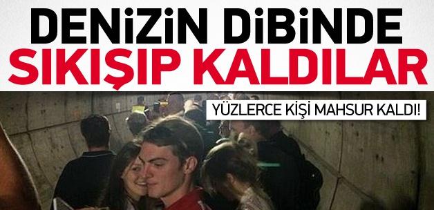 400 yolcu tünelin içinde sıkışıp kaldı