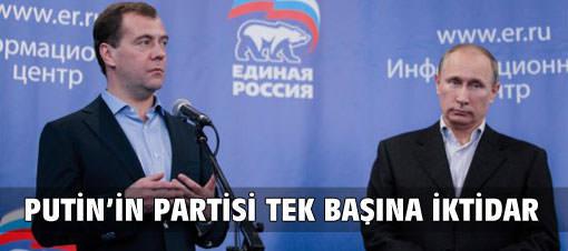 Putin'in partisi tek başına iktidar