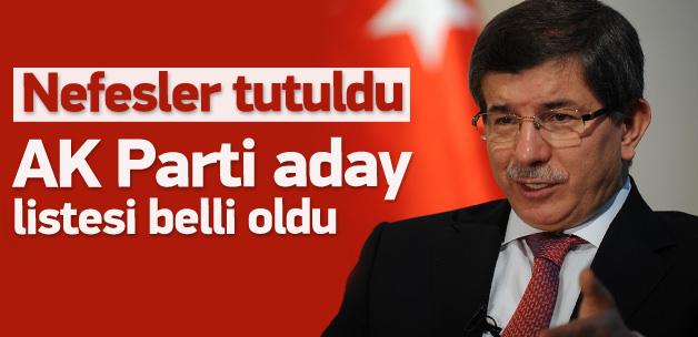 AK Parti aday listesi Davutoğlu'nun önünde