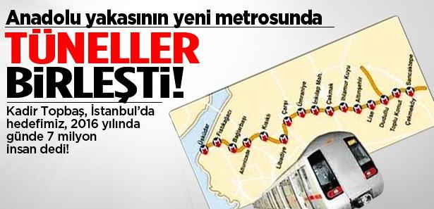 Üsküdar-Çekmeköy metro tünelleri birleşti