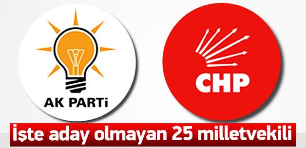 CHP ve AK Parti'de aday adayı olmayan vekiller