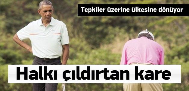Çıldırtan kare! Halk suda, Başbakan golfte