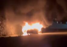 Seyir halindeki ara&ccedil; alev aldı