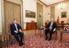 TBMM Başkanı Kurtulmuş, Bakan G&uuml;rlek'i ağırladı