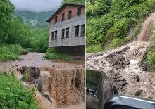 Artvin'i sağanak vurdu: Dereler taştı, k&ouml;y yolları kapandı