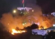 Ankara Kalesi yakınında korkutan yangın!