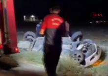 Sulama kanalına devrildiler: Yaralılar var