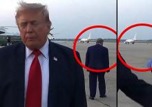 Trump'ın basın a&ccedil;ıklamasındaki gizemli kişi sosyal medyada g&uuml;ndem oldu