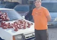 Eskişehir'de ilgin&ccedil; ticaret! Aracını 100 kilo sucukla takas etti 