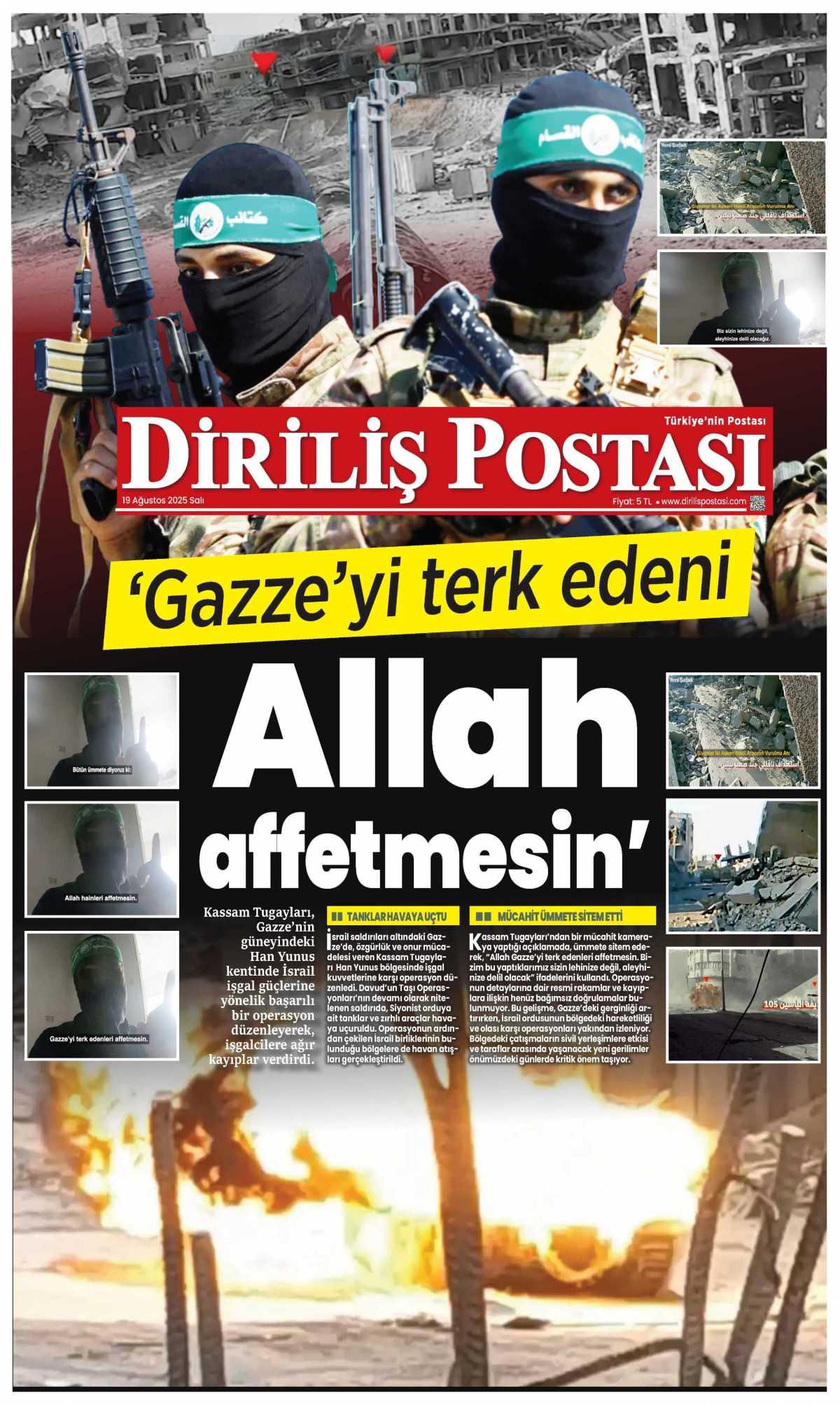 Diriliş Postası Gazetesi İlk Sayfası