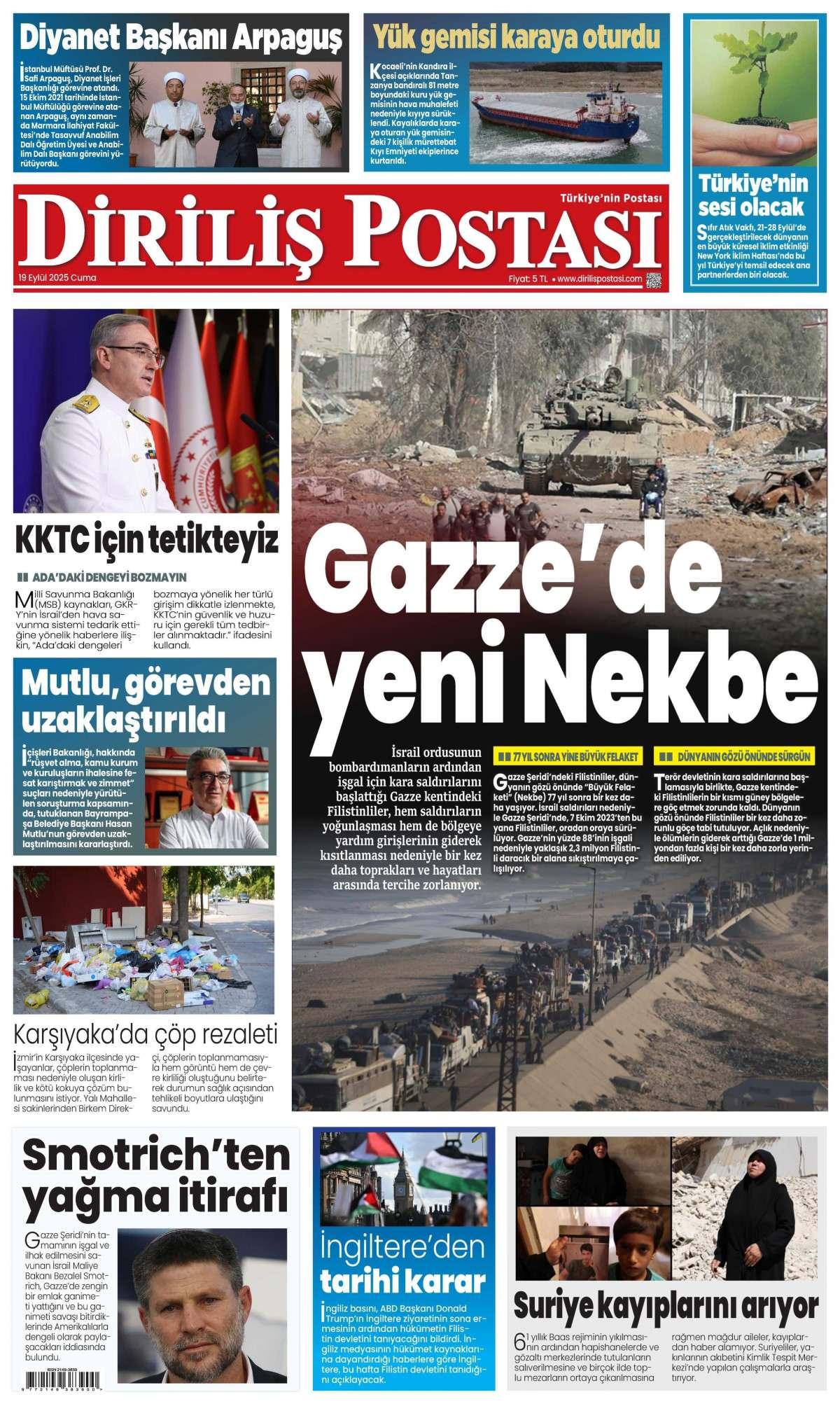 Diriliş Postası Gazetesi İlk Sayfası