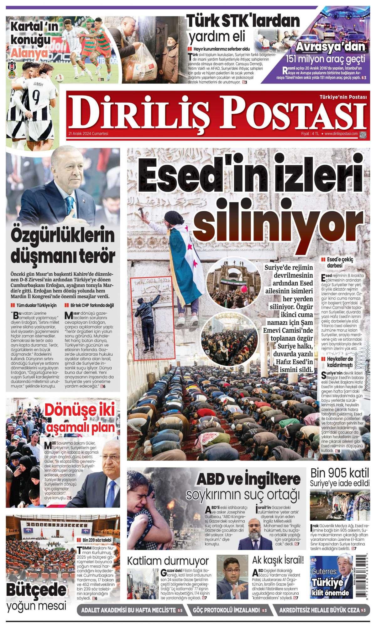 Diriliş Postası Gazetesi İlk Sayfası