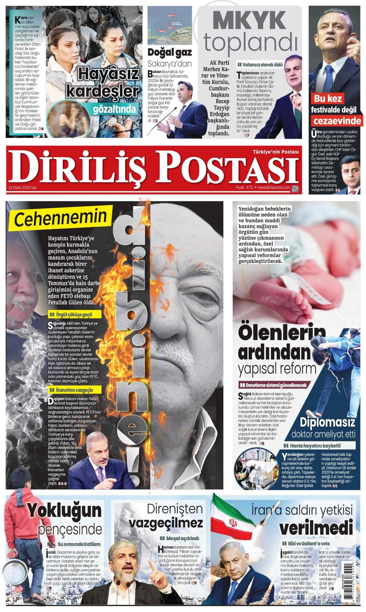 Diriliş Postası Gazetesi İlk Sayfası