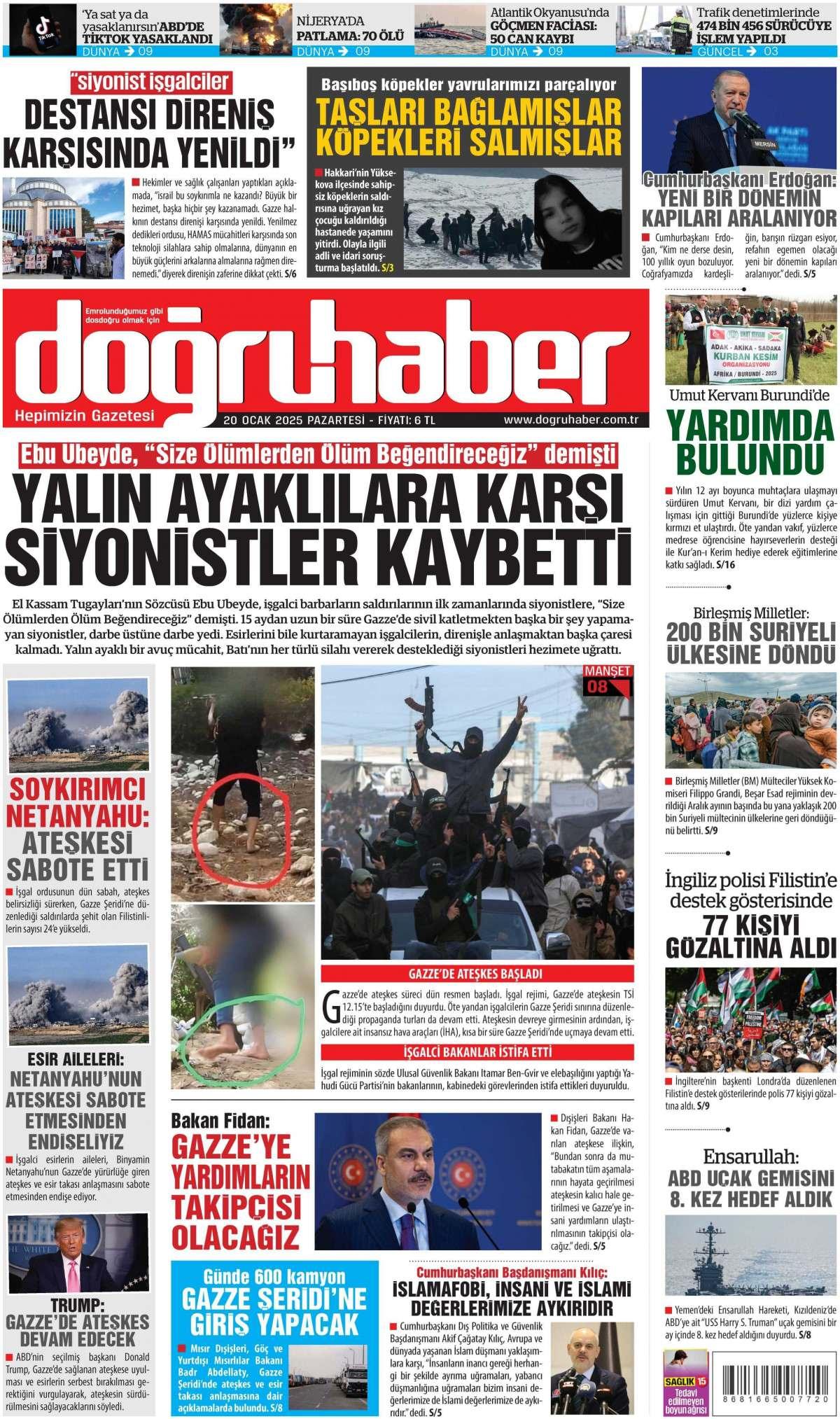 Doğru Haber Gazetesi İlk Sayfası