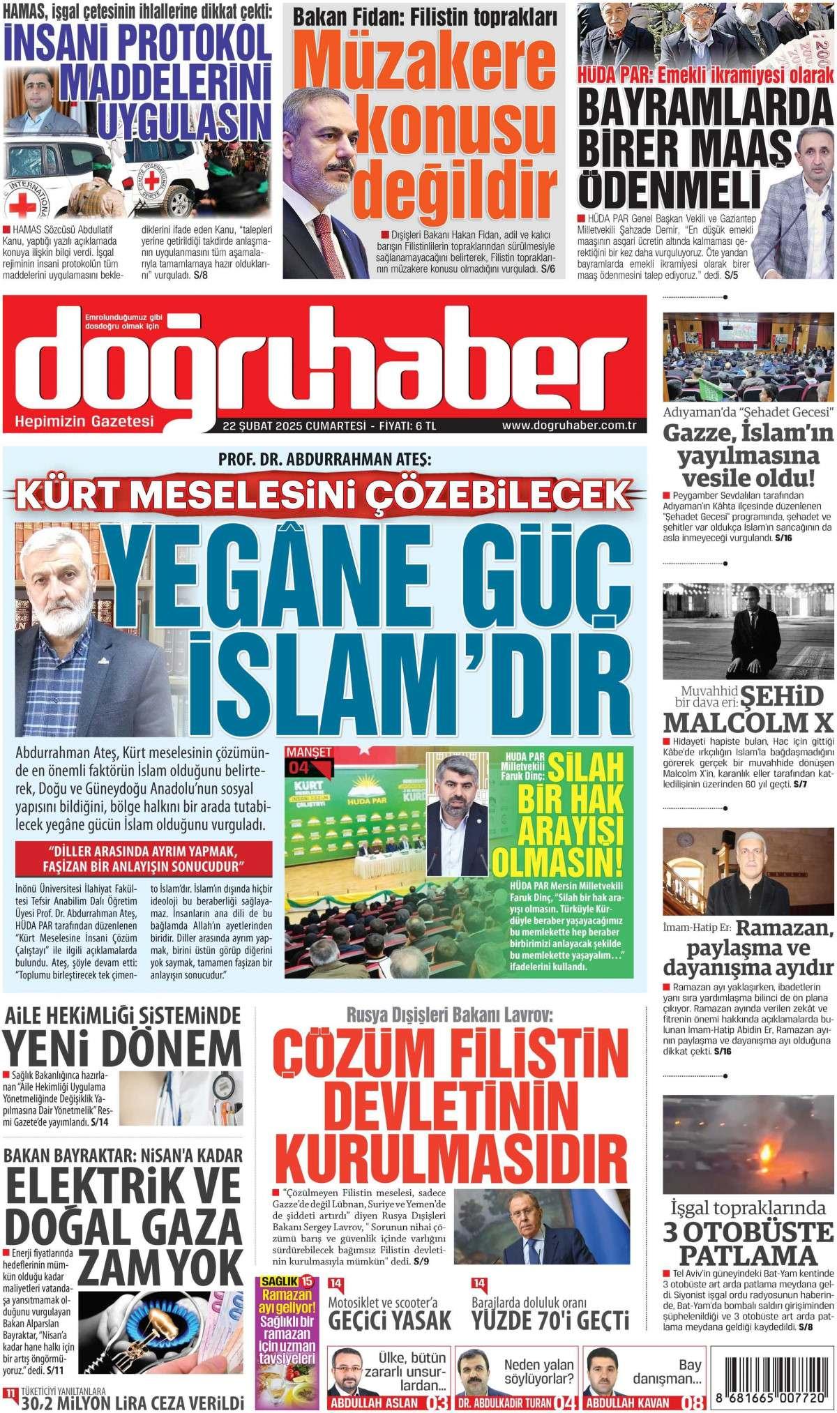 Doğru Haber Gazetesi İlk Sayfası