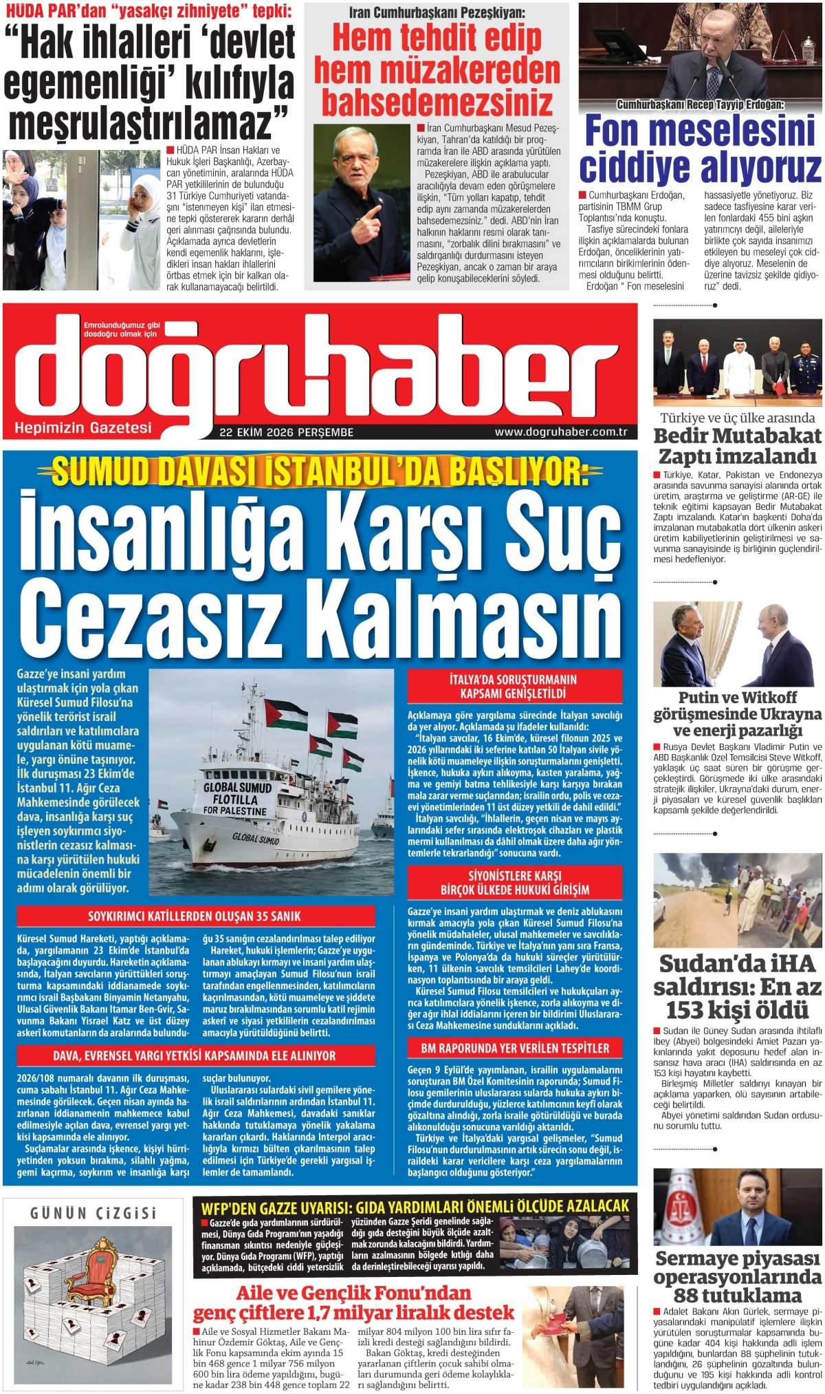 Doğru Haber Gazetesi Gazetesi İlk Sayfası