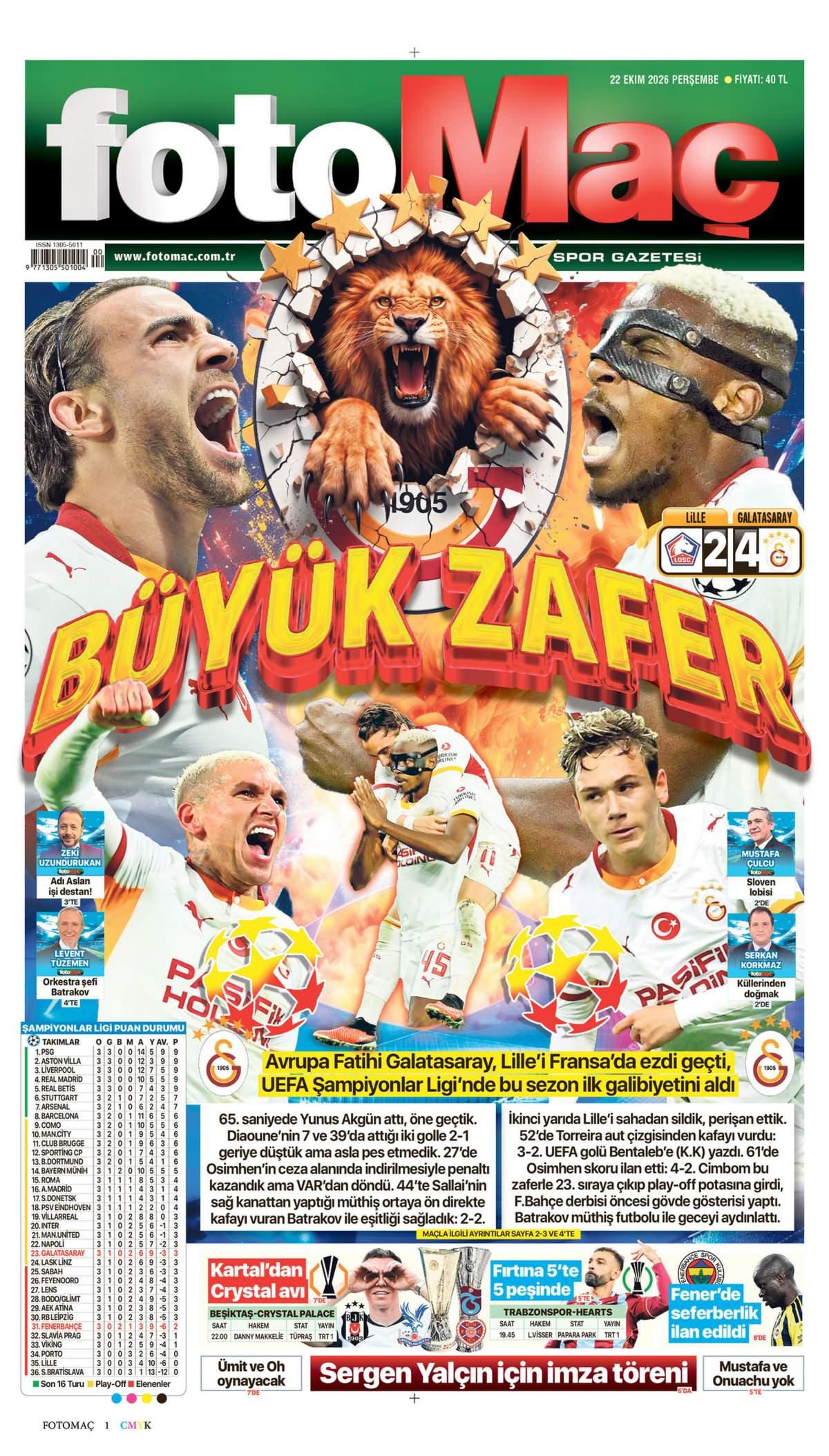 Fotomaç Gazetesi Gazetesi İlk Sayfası